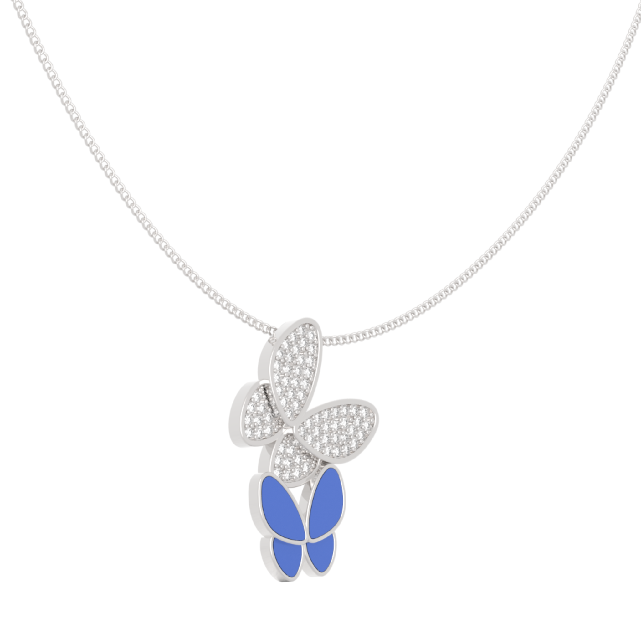 Winged Fly Charm With Chain, Hallmarked 925 Sterling Silver